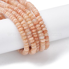 Natürliche sunstone Perlen Stränge, Rondell, 4.5x2.5 mm, Bohrung: 0.8 mm, ca. 158 Stk. / Strang, 15.55 Zoll (39.5 cm)