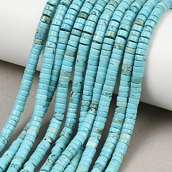 Granos de turquesa natural hebras, disco, abalorios heishi, 4x2mm, agujero: 1 mm, aproximamente 168 pcs / cadena, 14.96'' (38 cm)