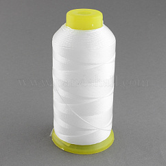 Fil à coudre en polyester 150D, blanc, 0.3mm, environ 1700 m / bibone 