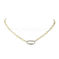 5 mm zweifarbige Figaro-Ketten aus strukturiertem Edelstahl 304&nbsp;NJEW-JN06466-01