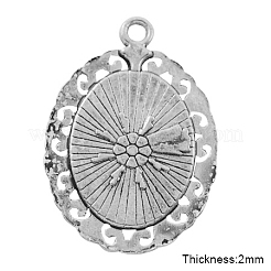 Tibetischen stil Anhänger Fassungen für Cabochons&nbsp;TIBEP-R099-AS-LF