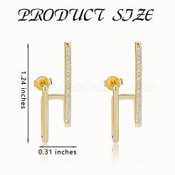 Boucles d'oreilles créoles en or goujons 18k plaqué or ouvert c forme boucles d'oreilles créoles goujons simples hypoallergéniques dainty cz goujons bijoux cadeau pour les femmes&nbsp;JE1074A