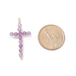 Natürlicher Amethyst facettierte runde Perlenanhänger&nbsp;PALLOY-TA00002-02
