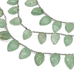 Hilos de cuentas talladas de cuarzo verde fresa natural&nbsp;GG-CBA0C95-E02-02