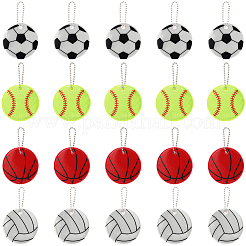 20 ciondolo decorativo a forma di palla sportiva in PVC con 4 stili&nbsp;KY-SP0001-59