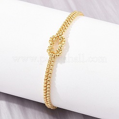 Bracelets à un rang de mailles en laiton pour femmes&nbsp;KK-CBA68DA-17B-G