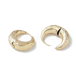 Aretes de latón con anillo de textura para mujer&nbsp;EJEW-H006-04P