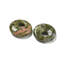 Natürliche Unakit-Donut/Pi-Scheibenanhänger&nbsp;G-G142-02A
