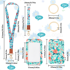 Ausweishalter-Sets aus PVC-Kunststoff mit Blumenmuster&nbsp;AJEW-SC0002-26C