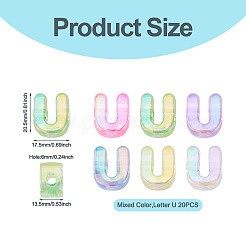 20 perle européenne en acrylique transparent plaqué UV&nbsp;OACR-TADJ0001-19U