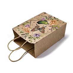 Kraftpapiertüten mit Blumen- und Schmetterlingsmuster&nbsp;CARB-F012-03C