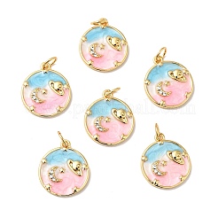 Porte micro ouvrent pendentifs zircone cubique en laiton de placage&nbsp;X-KK-H431-09G-B