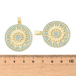 Colgantes de circonita cúbica azul cielo con micro pavé de latón&nbsp;CU-CBA9CBD-14G
