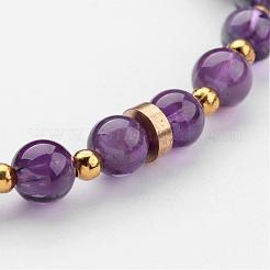 Pulseras del estiramiento de la piedra preciosa de abalorios redondas naturales&nbsp;BJEW-JB02453