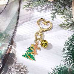 Schlüsselanhänger aus Emaille mit Weihnachtsbaum und Hirsch&nbsp;KEYC-JKC00883