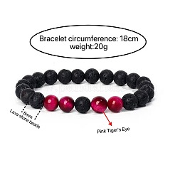 Bracelets extensibles de yoga en perles rondes de 8 mm&nbsp;ZG6546-1