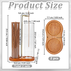2 sac en bois avec porte-encens en verre&nbsp;AJEW-GO0005-45