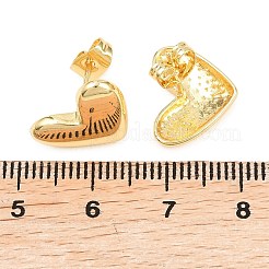 Orecchini a bottone in ottone da donna&nbsp;EJEW-F405-08G