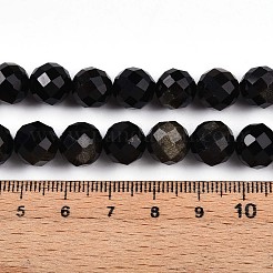 Natürliche goldenen Glanz Obsidian Perlen Stränge&nbsp;G-S345-10mm-20