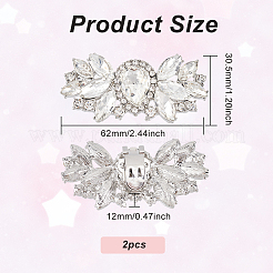 2 Stück Legierungs-Strass-Schuhdekorationen&nbsp;AJEW-FG0003-73B