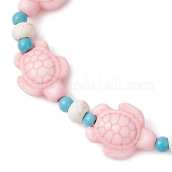 Stretch-Armbänder aus synthetischem Türkis und natürlichen Süßwassermuschelperlen für Damen&nbsp;BJEW-JB12017-01