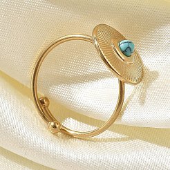Offene Manschettenringe aus 304 Edelstahl für Damen&nbsp;RJEW-F173-01G