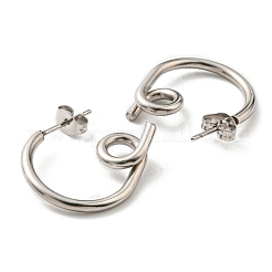 Anlaufgeschützte Ohrstecker aus 304er Edelstahl mit Drehknoten für Damen&nbsp;EJEW-F319-09P