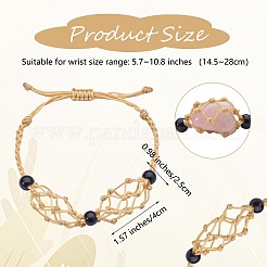 Realizzazione di braccialetti in macramè con cordino di nylon intrecciato regolabile&nbsp;AJEW-SW00013-11