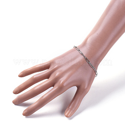 Anlaufgeschützte Armbänder aus strukturiertem Edelstahl 304 mit Büroklammerkette&nbsp;X-BJEW-JB05112