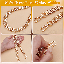 1 Stück 5-reihige Handtaschenketten aus Metall&nbsp;DIY-UN0007-36LG