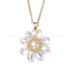 Collane con pendenti in vetro e perle di vetro per donna&nbsp;NJEW-MZ00106-05