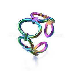Anillo de puño ovalado de acero inoxidable 304&nbsp;RJEW-N038-099