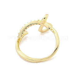 Micro cuivres ouvrent zircone cubique anneaux de manchette&nbsp;RJEW-I103-073G