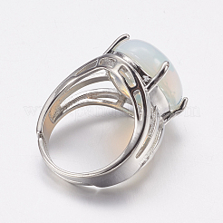 Bagues à larges bandes en opalite&nbsp;X-RJEW-K224-A09