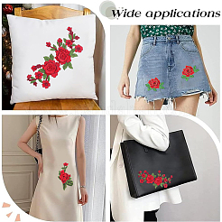 6 pieza de apliques bordados computarizados con patrón de flores de 3 estilos&nbsp;PATC-CY0001-04A