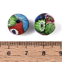 Handgemachte Millefiori Glas runde Perlen&nbsp;LA-N001-01B-13MM