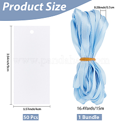 50 étiquette cadeau rectangulaire blanche vierge&nbsp;CDIS-CN0001-03C