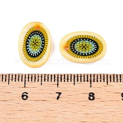 Ciondolo ovale stampato a doppia faccia in conchiglia d'acqua dolce naturale&nbsp;SHEL-T020-05D