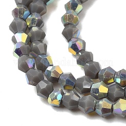 Brins de perles en verre opaque plaquées de couleur AB&nbsp;GLAA-G127-02B