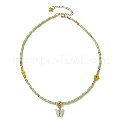 Collares de cuentas de vidrio y flores hechos a mano con lampwork&nbsp;NJEW-MZ00065-02