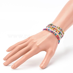 Set di braccialetti elasticizzati con perline di semi di vetro rotondi 7 pz 7 stili&nbsp;BJEW-JB06327
