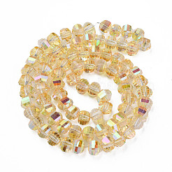 Chapelets de perles en verre transparent électrolytique&nbsp;EGLA-N002-30-C11