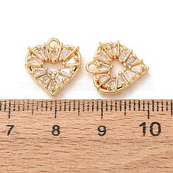 Breloques en laiton micro pavé de zircone cubique transparente pour la saint-valentin&nbsp;KK-A304-24H-G