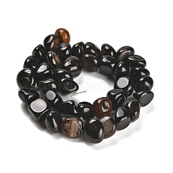 Fili di perline agata nero naturale&nbsp;G-L595-B02-01