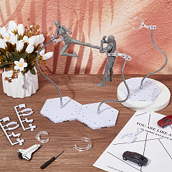 Präsentationsständer für Minifiguren aus Kunststoff mit verstellbarer Halterung aus Schlangenknochen&nbsp;ODIS-WH0070-81B