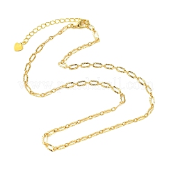 Colliers à maillons ovales texturés en laiton de 3.5 mm&nbsp;NJEW-JN06459