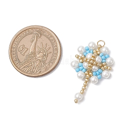 Pendentifs en forme de fleur en perles de verre&nbsp;PALLOY-MZ00827-04