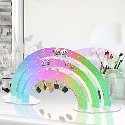 Ohrring-Organizer-Ausstellungsständer aus Acryl in Laser-Optik in Regenbogenform&nbsp;AJEW-WH20020-150