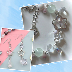 Kit fai da te per realizzare braccialetti con perline di vetro galvanizzate&nbsp;DIY-SP0002-88A