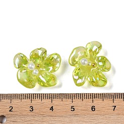 Cabochons décodés en résine époxy transparente de couleur ab et perles abs&nbsp;CRES-S367-18A